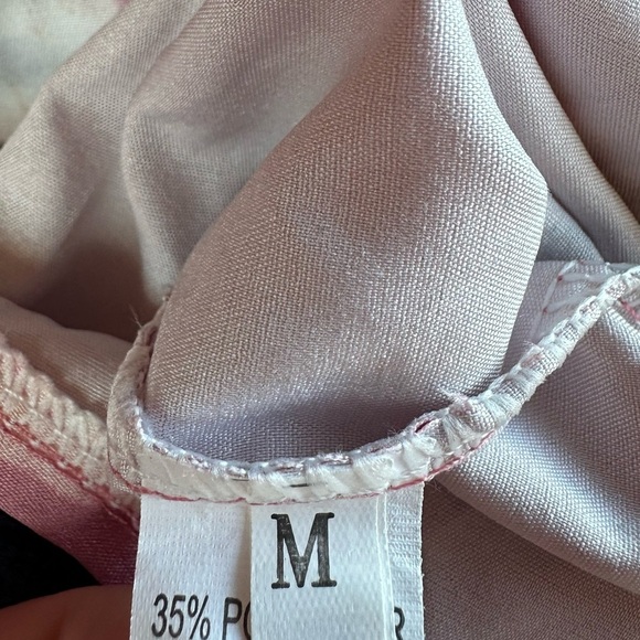 Zaful Women’s  Pink Floral Plunging Neck Layered Romper Medium - Picture 5 of 5